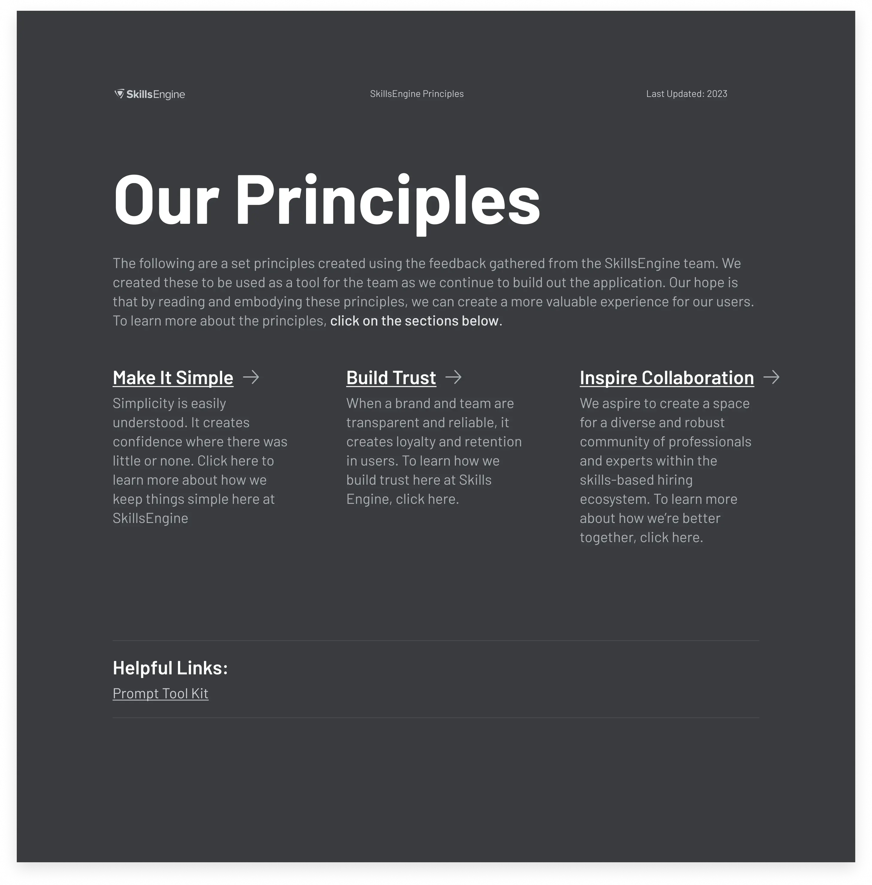 Our Principles